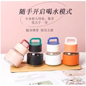 Ready Stock - Mini Fat Glass Cup - Cute Design | Portable | Heat Resistant