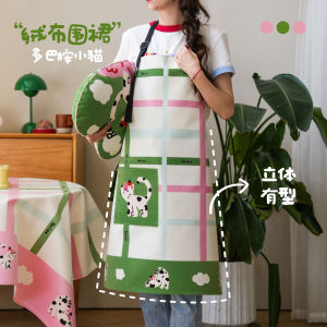 Băng Đô Vải Nhung Hình Bò Sữa Cho Nhà Bếp Chống Dầu Chống Thấm Nước Mới Quần Áo Làm Việc Cổ Treo Eo Dành Cho Nam Và Nữ