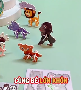[Set 25 Món] Xếp Hình Giấy 3D Gấp Giấy Động Vật Côn Trùng 3D Đồ Chơi Trẻ Em Tư Duy Sáng Tạo Cho Bé