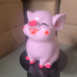 (Size đại cao 30cm cho kiểm tra hàng) Heo đất 3D cao cấp sơn bóng màu hồng