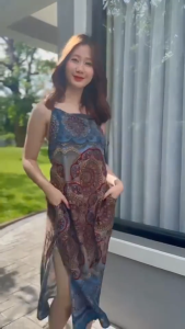 เดรสสายเดี่ยวเกาหลี เดรสลายช้าง เดรสมินิ งานน่ารักมาก แฟชั่นสายเดี่ยวเกาหลีสายไขว้หลัง