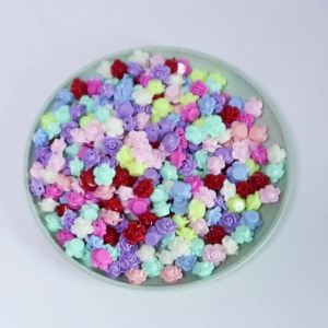 100Pcs 12.5mm Rose Flower Beads Acrylic Spring Color Flower Beads For DIY Jewelry Making DIY Bracelet Neckalce Accessoires