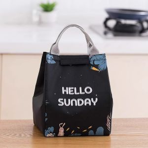Insulated Waterproof Aluminum Foil and Canvas Lunch Bag Large