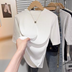 Black Round Neck Sleeves T-shirt