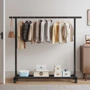 Cream Colored Portable Clothes Stand