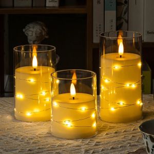 LED Electronic Candle Light Birthday 3AA Battery Camping Room Wedding Party Decoration Atmosphere Realistic Flame Candle Light