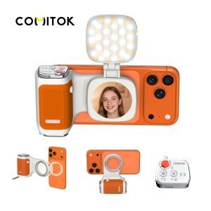 COMITOK MOCA iPhone Camera Assistant1Click Lens Flip Shutter Grip/Detachable charging remote control+Optional Fill Light/Mirror