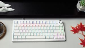 AULA | AULA F75 Single‑Mode Wired Mechanical Keyboard Low Latency Gasket Hot Swap 75% Layout Metal Knob PBT RGB Keyboard Mac Windows