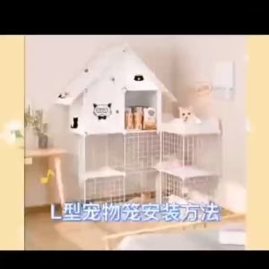 Cat Cage DIY Large Pet House Multi-functional Sleeping Playing Large Kennel With Roof/Sangkar kucing besar