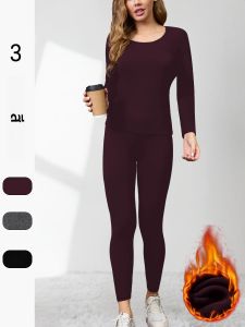 ชุดชั้นในผ้าฟลีซเนื้อนุ่มพิเศษสำหรับผู้หญิง ชุดนอนลำลองสำหรับฤดูหนาว เหมาะสำหรับอากาศหนาว