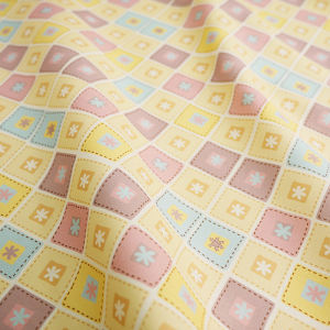 Cute Floral Plaid Pure Cotton Handmade DIY Eight an Canvas Bag Cap Apron Doll Clothes Fabric Material Home Sponge Pad