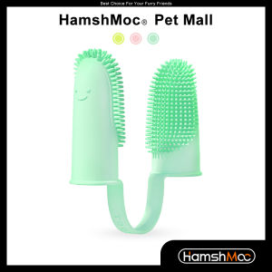 HamshMoc Wrap-around Design Pet Finger Brush Ergonomic Design Pet Toothbrush Teeth Cleaning Dental Care for Puppies Cats