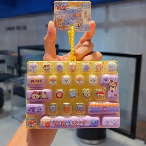 26Grid Chống Căng Thẳng Fidget Keycap Clicker Bàn Phím Móc Khóa Hoạt Hình Tay Giải Nén Nút Đảng Ủng Hộ Quà Tặng