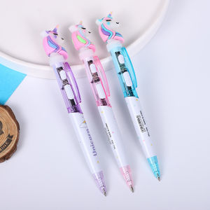 Cartoon Unicorn Light Pen Cute Glowing Ballpoint Pen Student Stationery 0.5mm Writing Learning Supplies