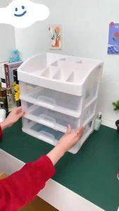 ฟรีสติ๊กเกอร์ ลิ้นชัก พลาสติก ลิ้นชักตั้งโต๊ะ ลิ้นชักอเนกประสงค์ ชั้นเก็บของ ชั้นวางเครื่องสำอาง ชั้นวางเครื่องเขียน อุปกรณ์จัดเก็บบนโต๊ะ