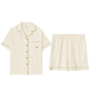 Hodo | Hodo Mens Summer Lightweight Short Sleeve Sleepwear Anti-Mite Antibacterial Cool Feeling Cotton Modal Home Clothes Set