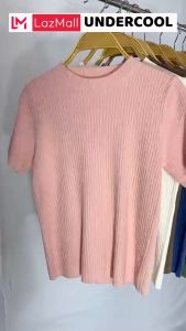 Áo Len Thun Tăm Trơn Basic UNDERCOOL Nhiều mầu Cổ Tròn Tay Ngắn Form Vừa Chất Tăm len