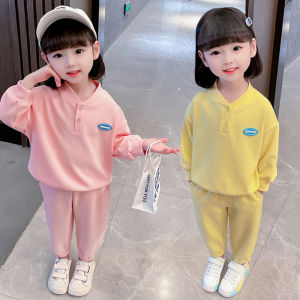 Girls Casual Sportswear Set Spring Autumn Pure Color Two-Piece Suit Childrens Clothing Fashionable And Stylish New Arrival for Kids