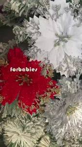 12pcs Christmas flowers Deco16 CM Artificial flowers Christmas tree decorations Party decoration