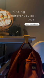 ที่แขวนกระเป๋าโต๊ะทำงาน 3D Printing | Bag Hook แขวนกระเป๋าอเนกประสงค์ พลาสติก PETG แข็งแรง ทนทาน