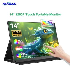 14 Inch 1200P FHD IPS Touch Portable Monitor 10-Point Capacitive Touch 75x75 VESA Low Blue Light Type‑C Mini HDMI Compatible PS5
