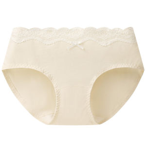 AIMO | กางเกงชั้นในลูกไม้บางสำหรับผู้หญิง ทรงสามเหลี่ยม ผ้าฝ้ายแท้ ระบายอากาศได้ดี กางเกงชั้นในไร้ตะเข็บ กางเกงขาสั้นฤดูร้อน ป้องกันแบคทีเรีย