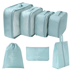 7-piece Set Travel Bag Organizer Clothes Luggage Travel Organizer Blanket Shoes Organizers Bag Suitcase Pouch Packing Cubes