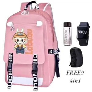 Tas Ransel Anak Sekolah Sd Smp Fashion 4in1 LABUBU ZV 0114 Ransel Cowo & Cewe Paket Murah