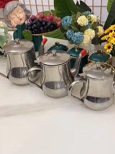 ถ้วยกรองน้ำมัน กากรองน้ำมัน 304 หม้อกรองน้ำมัน สเตนเลส ที่กรองน้ำมัน หม้อเก็บน้ำมัน พร้อมตะแกรงกรอง มีฝาปิดและที่จับ