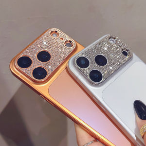 1Pcs Bling Diamond Camera Lens Protector Case For IPhone 17 Pro 16 17 14 13 promaxAir Rhinestone Glitter Metal Screen Protectors