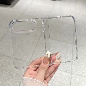 szhaiyu | Transparent Phone Case For iPhone Duo iPhone 18 Fold Plastic Fold Shockproof Spring Hinge Protection Hard Back Cover Funda