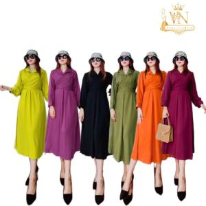 dkcollectionbali | Fashion Wanita Terusan Dres Lyodra Dress Jumbo Rayon Twill Polos Premium by Vnstore Casual Kantor Baju Perempuan Terbaru Kekinian Viral