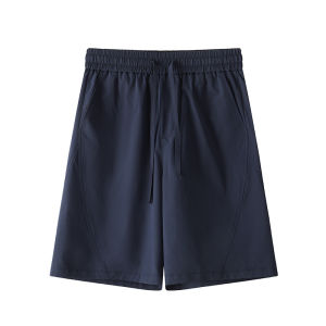 spao | Navy Adjustable Loose Straight Casual Shorts Men