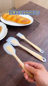 Allieuka Silicone Spatula Cream Butter Cooking Baking Spatula Heat Resistant Kitchen Baking Tool Berus Minyak