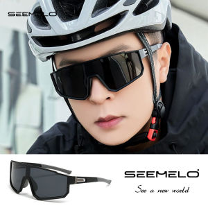 SEEMELO แว่นครอบตากลางแจ้งแว่นตากันแดดโพลาไรซ์ทรงโอเวอร์ไซส์ชิ้นเดียวสำหรับผู้ชายแว่นกันแดดชายดีไซน์แบรนด์สำหรับขับรถตกปลาแว่นตา UV400
