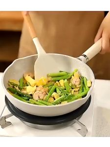 White Silicone Wooden Kitchen Utensils Spatula Cooking Tools Set Food Grade Non-Stick