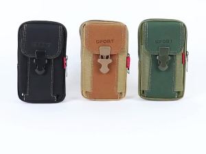COD [Free Shipping] Outdoor Canvas Waist Bag Sport Casual Men Phone Purse Zipper Belt Bum Pouch