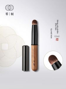 QINZHI | Cọ Son Môi Mini Đầu Tròn Đa Năng