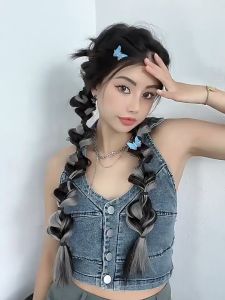 Tóc giả thắt bím phồng dài đẹp cho nữ tóc tết giả tạo kiểu thắt bính