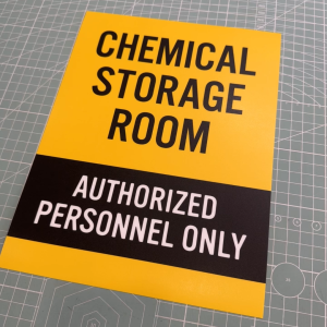 Chemical Storage Room. Safety Hazard. Authorized Personnel Only. No Entry. Sticker Sign Signage Door. Bilik Bahan Kimia