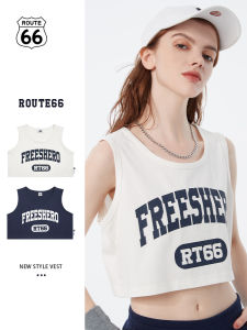 เสื้อกั๊กแขนสั้นผู้หญิงฤดูร้อน 2022 ทรงหลวม คอตตอน 100% คอกลม เสื้อผ้าทำงานกลางแจ้ง ลายตัวอักษร แฟชั่นเสื้อกล้าม