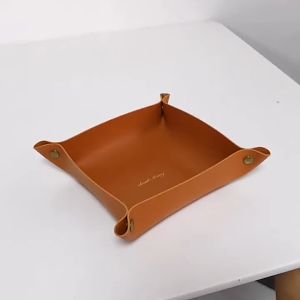 Nordic Luxury Multi-Functional PU Leather Squared Cosmetic Holder Jewelry Organizer Key Holder Cutlery Tray Storage Box