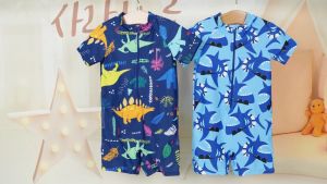 Banboon Baju Renang Satu Potong Balita Laki-laki Baju Renang Pelindung Matahari Hewan Kartun Musim Panas (0-5 Tahun)