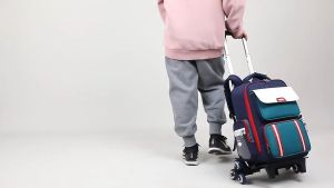 Trolley School Bag Girl Boy Primary School Bag Trolley 2 or 6 Wheels Waterproof  Backpack Wheeled Light Weight Detachable Roller Large Present Gift