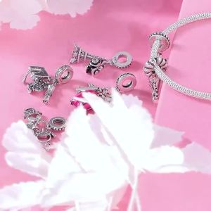 Hạt Charm Mèo Con & Cây Sự Sống Bạc 925 Để Làm Vòng Tay Bạc Tự Chế Chi Tiết Zircon Tinh Xảo Quà Tặng Trang Sức Cao Cấp Dành Cho Nữ