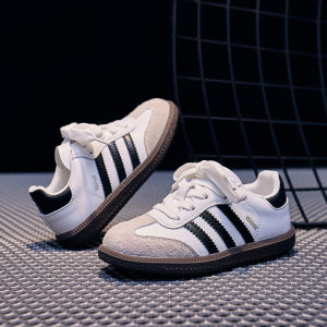 Giày Đế Mềm Chống Trượt Cho Trẻ Em Giày Thể Thao Da Thật Giày Đế Bằng Đế Cao Su Thoáng Khí Cho Bé Trai Và Bé Gái