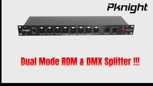 Pknight 8 Port DMX Splitter RDM Signal Amplifier | Dual Input DMX512 Distributor with PowerCON for Stage Lighting