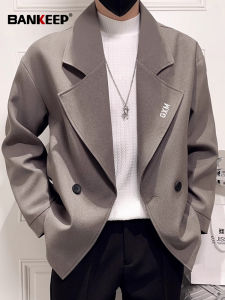 High-End British Style Mens Casual Suit Jacket Spring Autumn Winter Fashion Urban Polyester Blend Long Sleeve Classic Collar