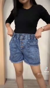 Celana hotpants jeans highwaist wanita jumbo celana pendek wanita