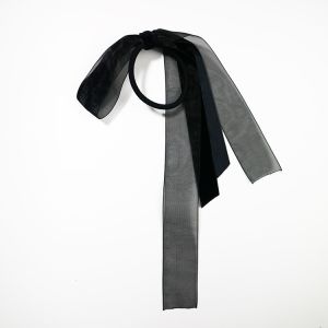 Handmade Velvet Sash Butterfly Knot Hair Ties Asymmetrical Design Fresh out Original Design Hair Accessories for Women